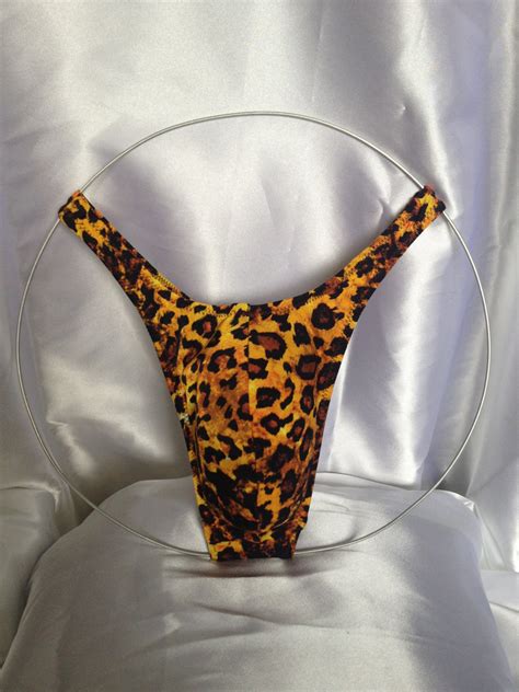 Leopard Print Thong for Men .